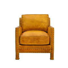 Oliver Deri Leather Chair Ochre Front
