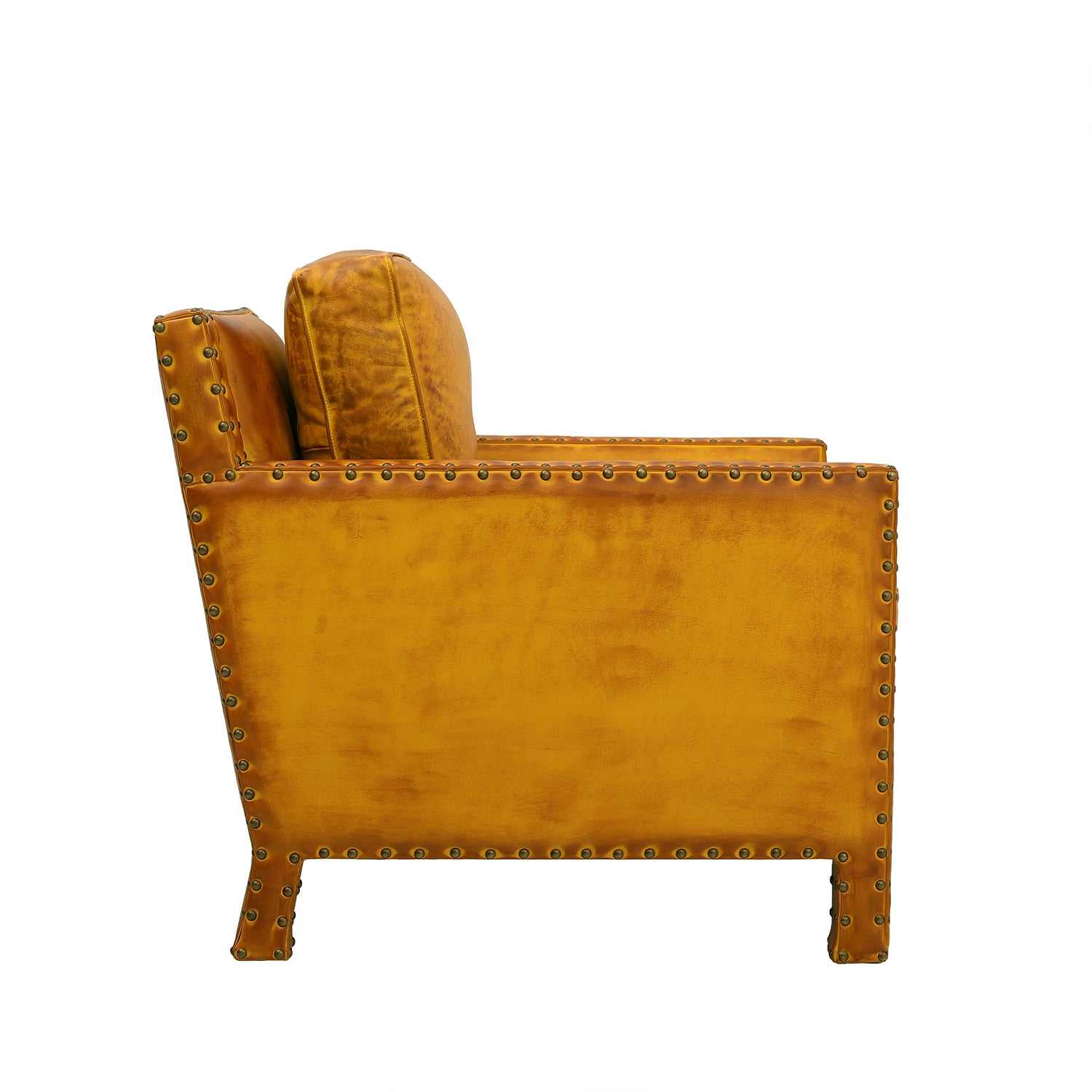 Oliver Deri Leather Chair Ochre Side