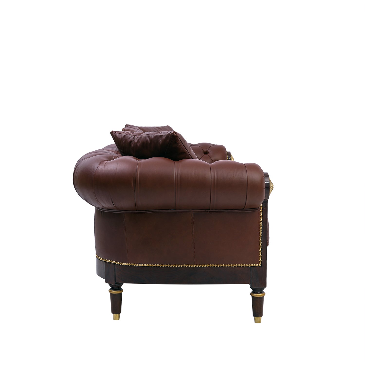 Oscar Marina Leather Sofa Brown Side