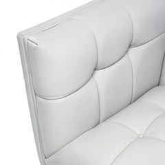 Plath Lear Leather Loveseat Stone Close Up