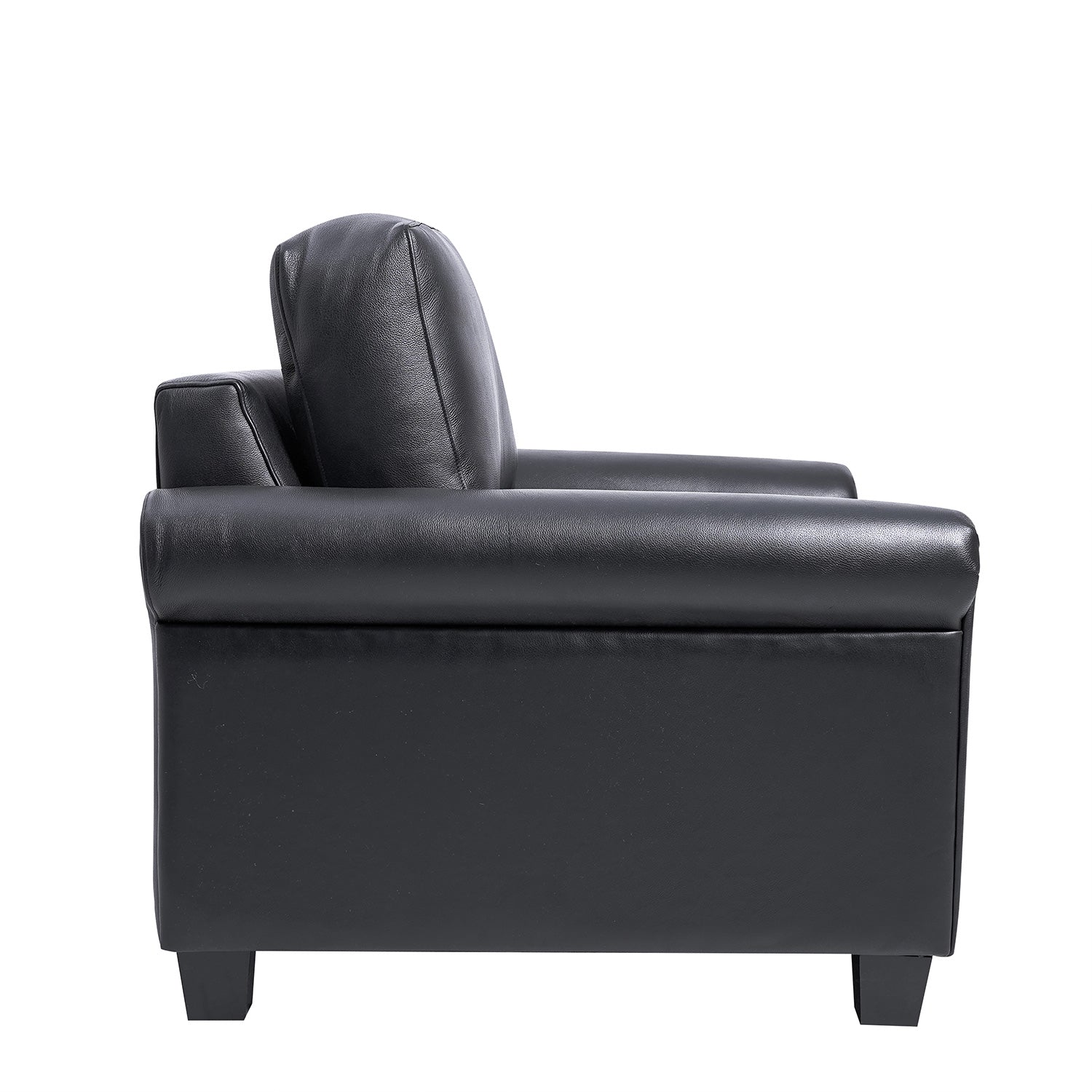 Rogers Vaca Leather Chair Coal Side