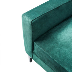 Siegel Suede Leather Sofa Fern Arm Close Up