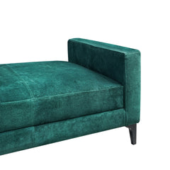 Siegel Suede Leather Sofa Fern Cushion Close Up