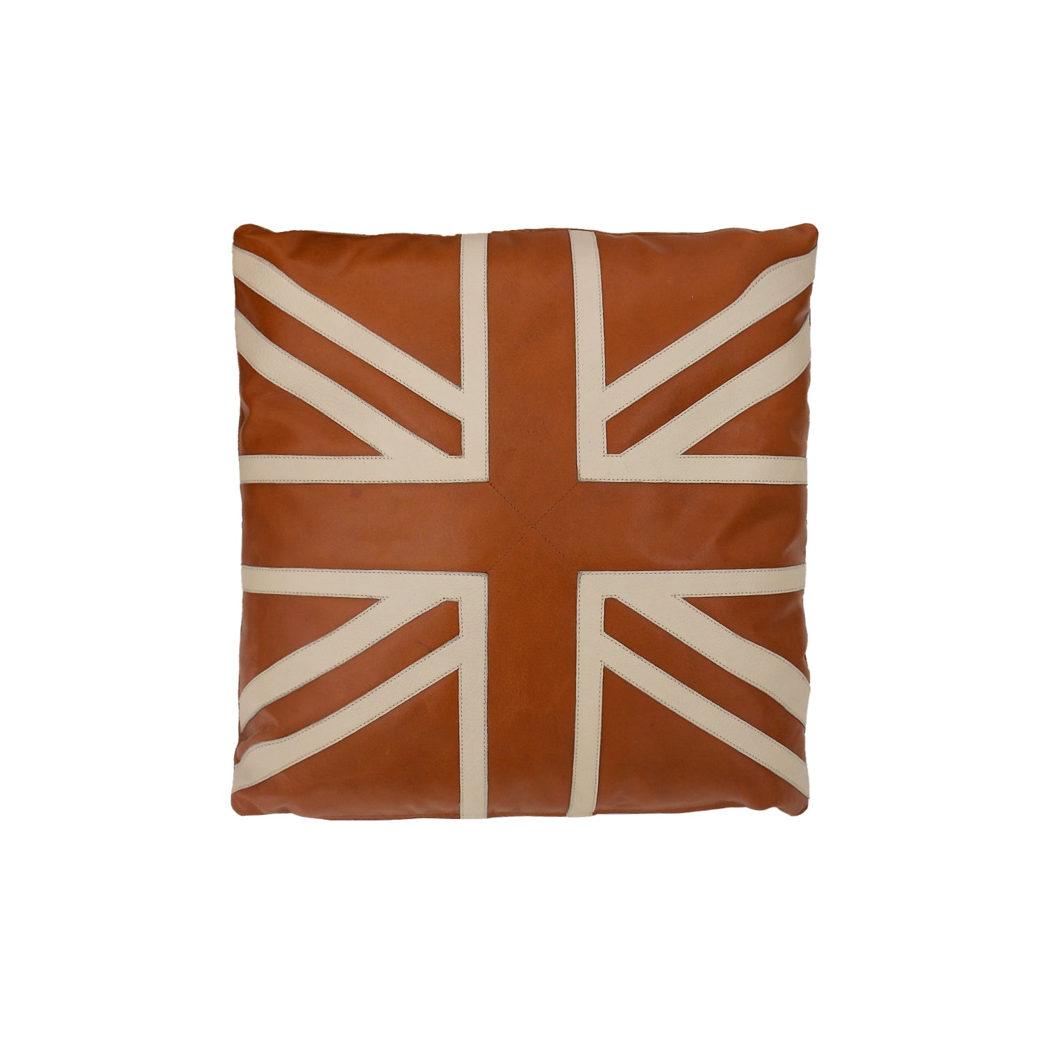 UK Leather Throw Pillow Front