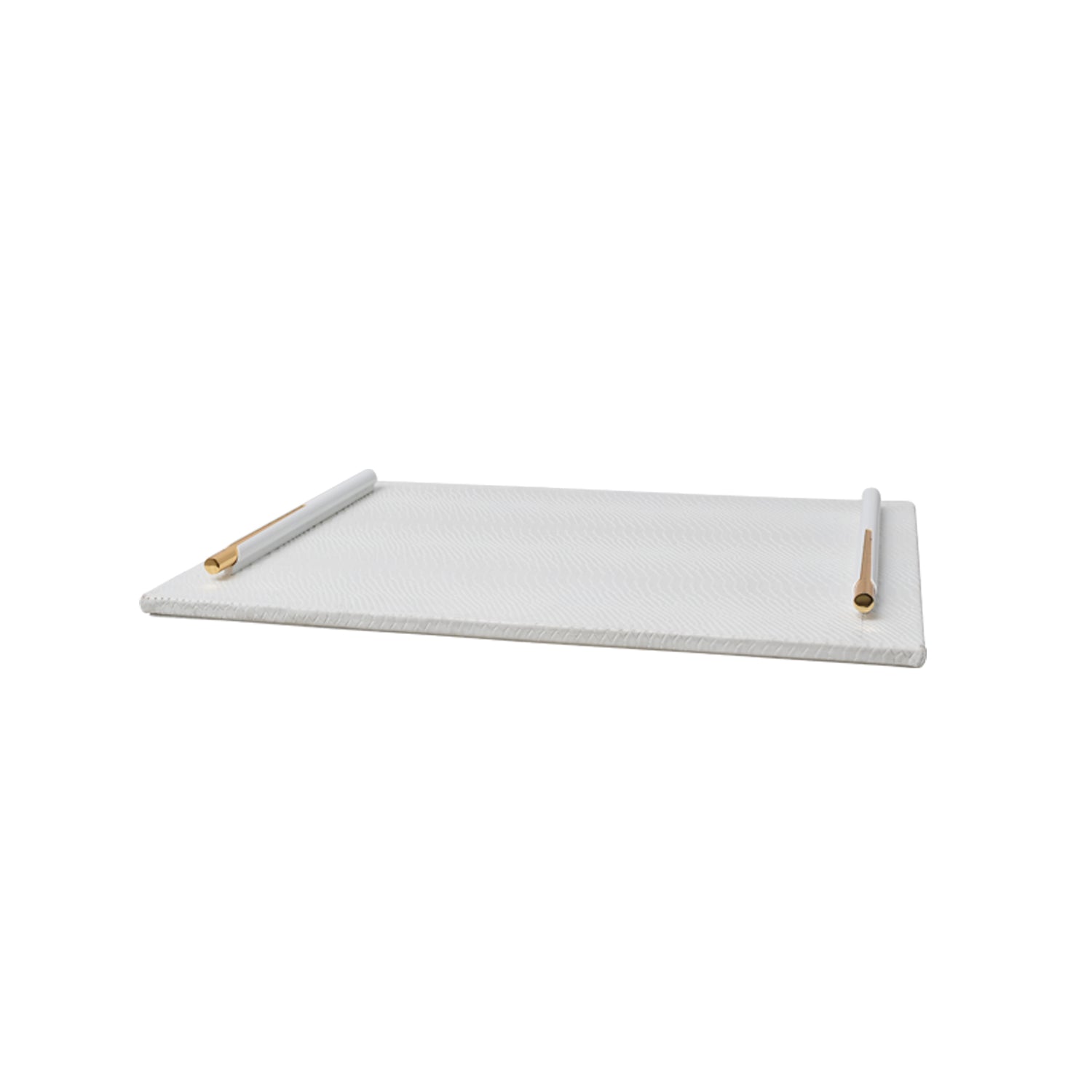 White Flat Embossed Tray Angle