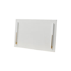 White Flat Embossed Tray Front