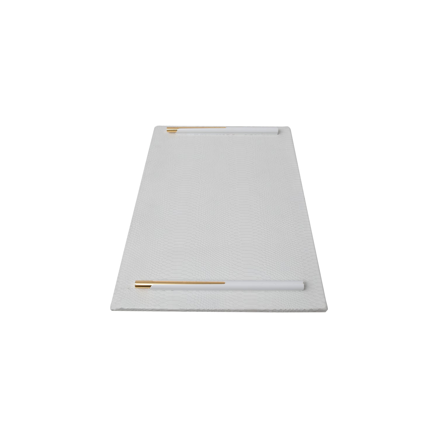 White Flat Embossed Tray Side