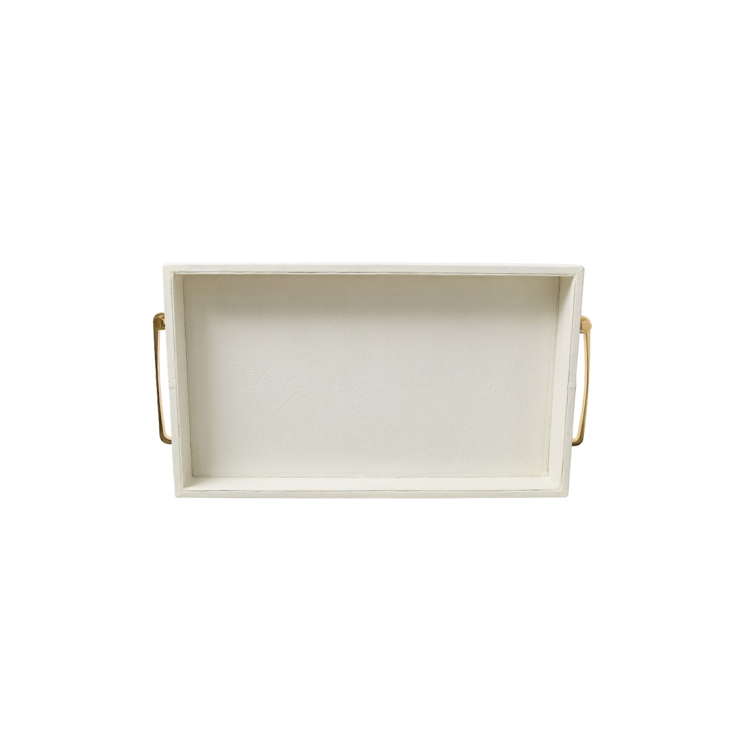 White Leather Wrapped Tray Standing