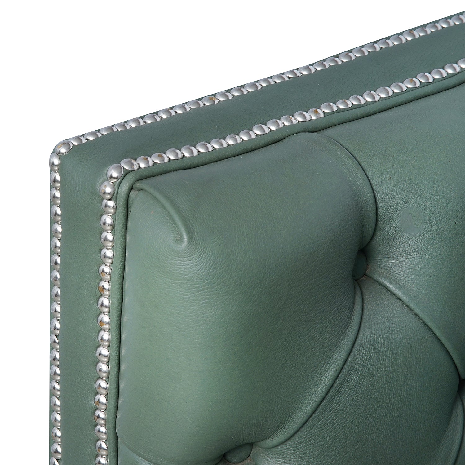 Williams Leather Chair Close Up Brass Naildhead